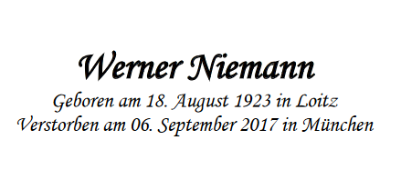 Werner Niemann Gedenktafel